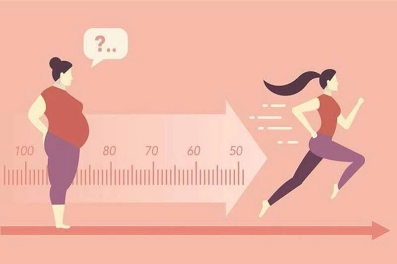 زن چاق در حال دویدن و کاهش وزن